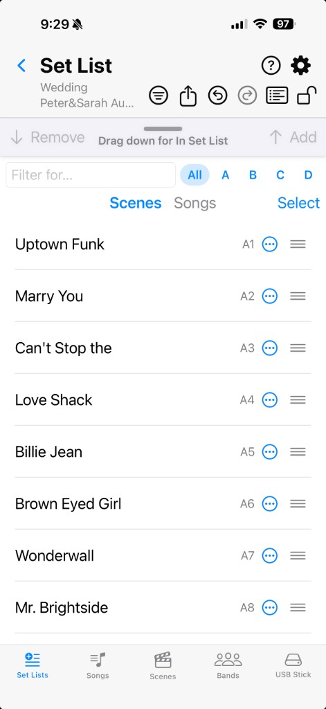 Scenes picker