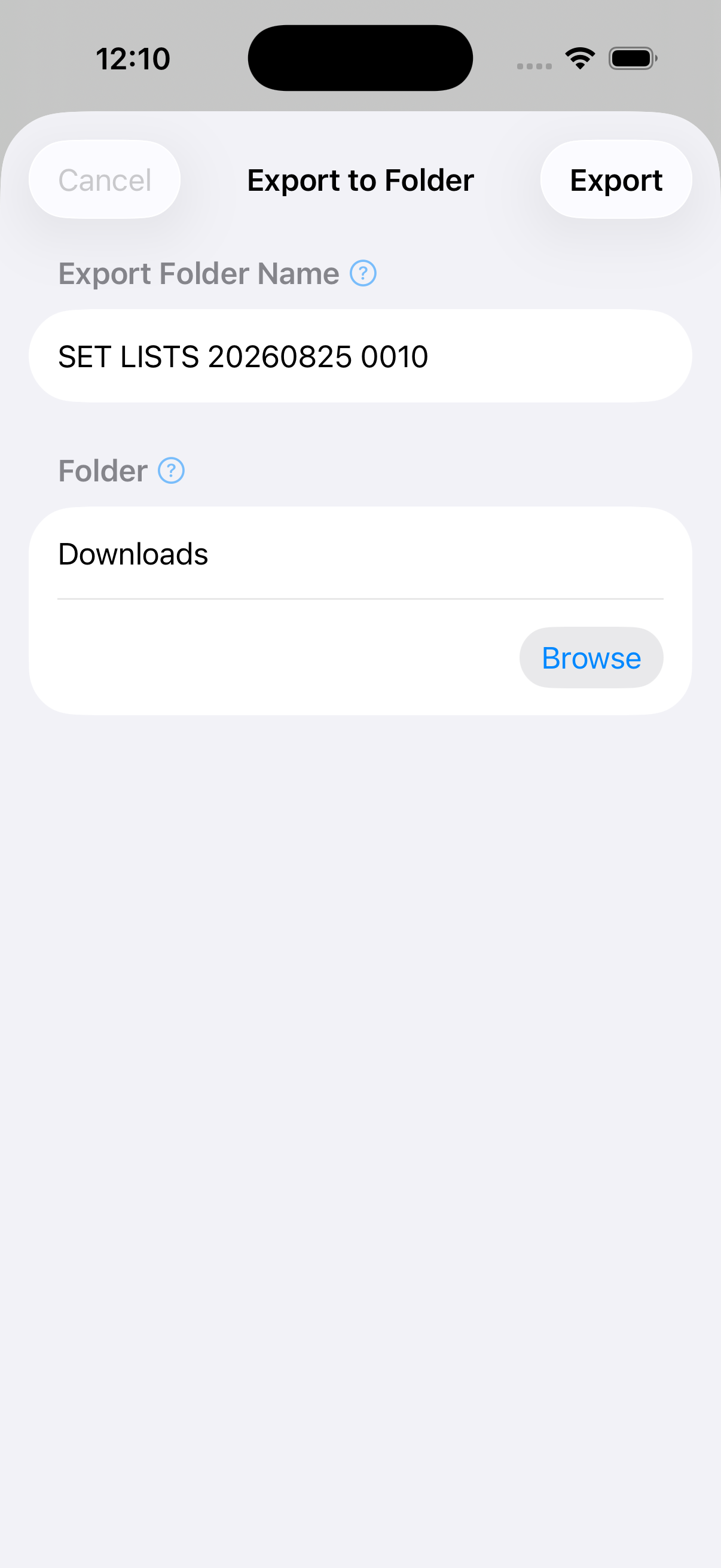 Export to USB