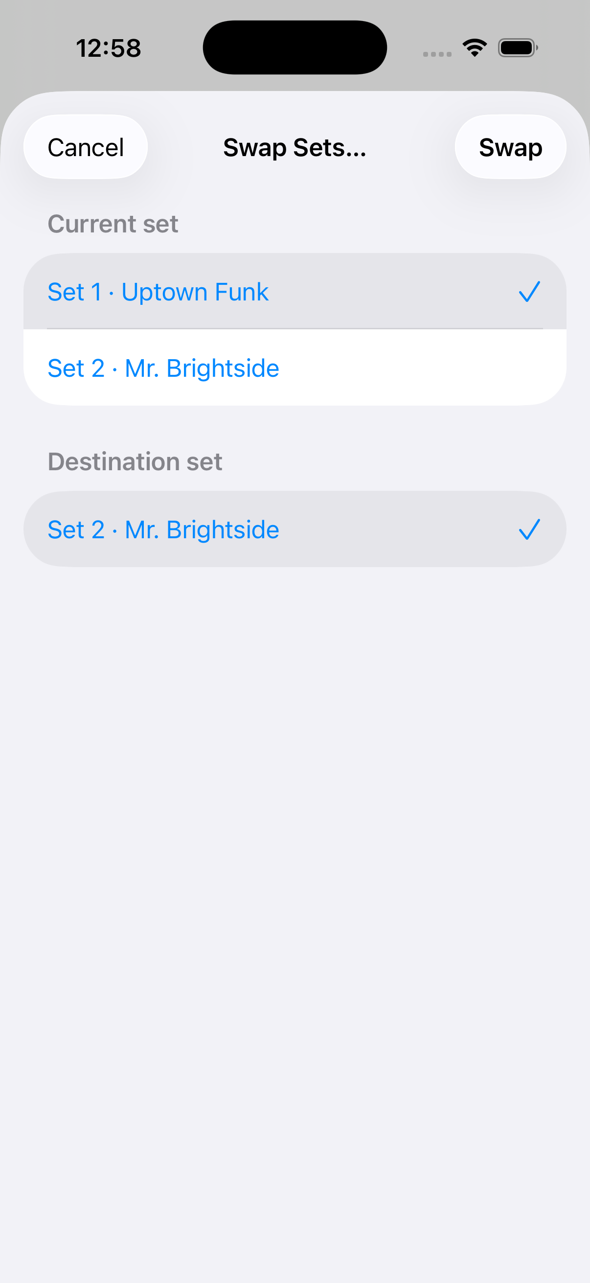 Swap Sets