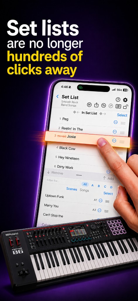 Fantom Set List Buddy — Set lists are no longer hundreds of clicks away