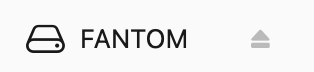Finder sidebar — FANTOM stick with eject